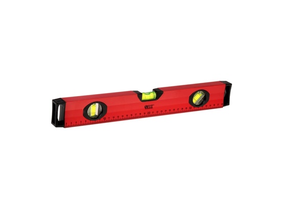 Уровень FIT "Бизон", 3 глазка, красный корпус, магнитная полоса, ручки, шкала 400 мм