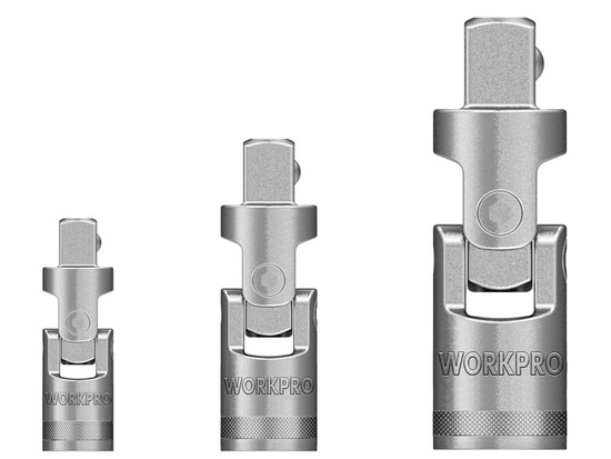 Набор  адаптеров шарнирных  3шт (1/4"+3/8"+1/2") WORKPRO