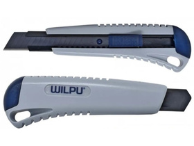 Нож строительный WCM001 EXPERT х 1шт/уп.авт.блокировка, 2 запасных лезвия, 18 мм WILPU