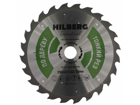 Диск пильный Hilberg Industrial Дерево тонкий рез 250*32/30*64Т