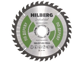 Диск пильный Hilberg Industrial Дерево 190*30/20*36Т HW191