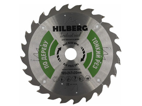 Диск пильный Hilberg Industrial Дерево тонкий рез 165*20*24Т HWT165