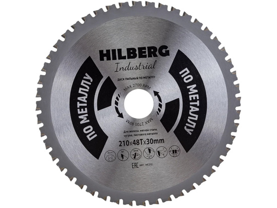 Диск пильный Hilberg Industrial Металл 210*30*48Т HF210